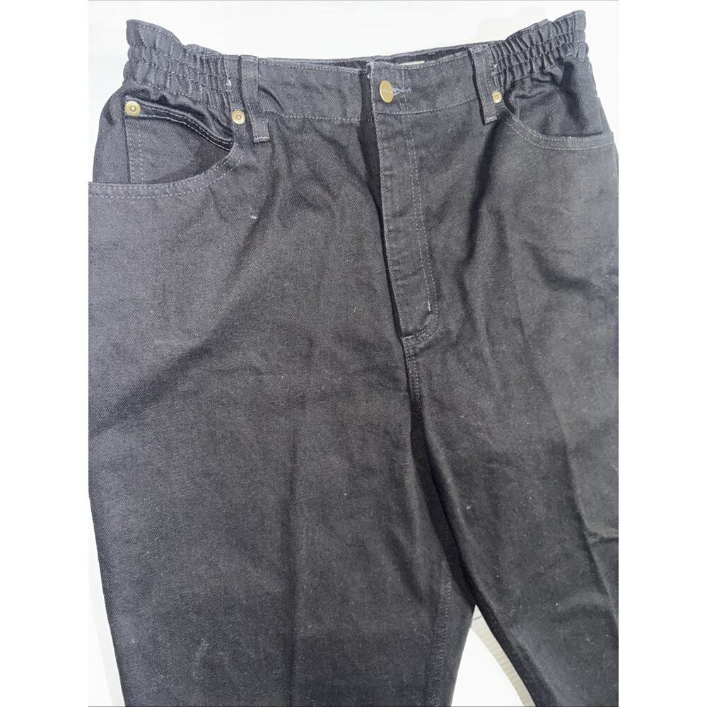 LL Bean Women's Jeans Sz 16 Reg Denim Original Fit Relaxed Cotton Black - Picture 4 of 12